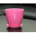 Горшок для цветов керамический с поддоном "Бутон" 12см Глянец розовый ГЛ 04/1