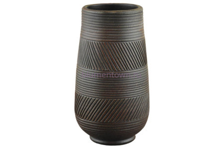 Ваза для цветов керамическая Страйп шоколад ваза конус h25см, 78-105