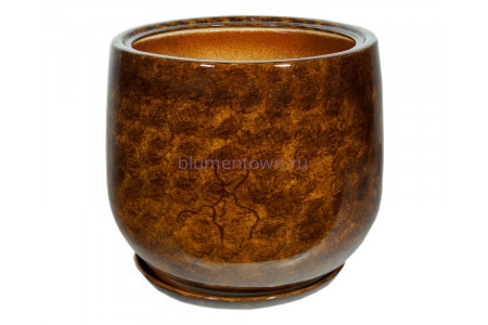 Горшок для цветов керамический с поддоном «Тюльпан №2» коричневый 26л