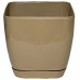 Горшок для цветов пластиковый с поддоном Toscana квадр.25см (кофе) 0736-002                      