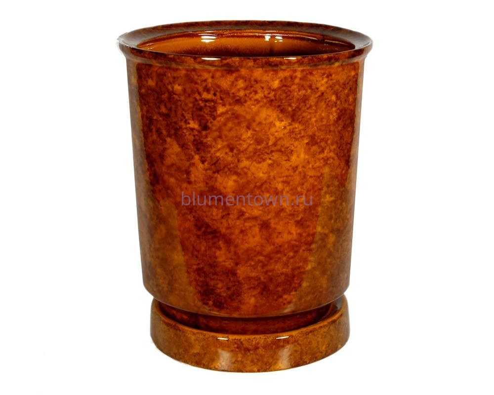 Горшок для цветов керамический с поддоном «Вазон №4» коричневый 30л