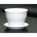 Горшок для цветов керамический с поддоном Колибри Глянец бел.10,5см ГЛ801/1                 