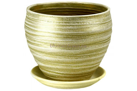 Горшок для цветов керамический с поддоном Модерн классика оливка 24см 4-24 (33-224)